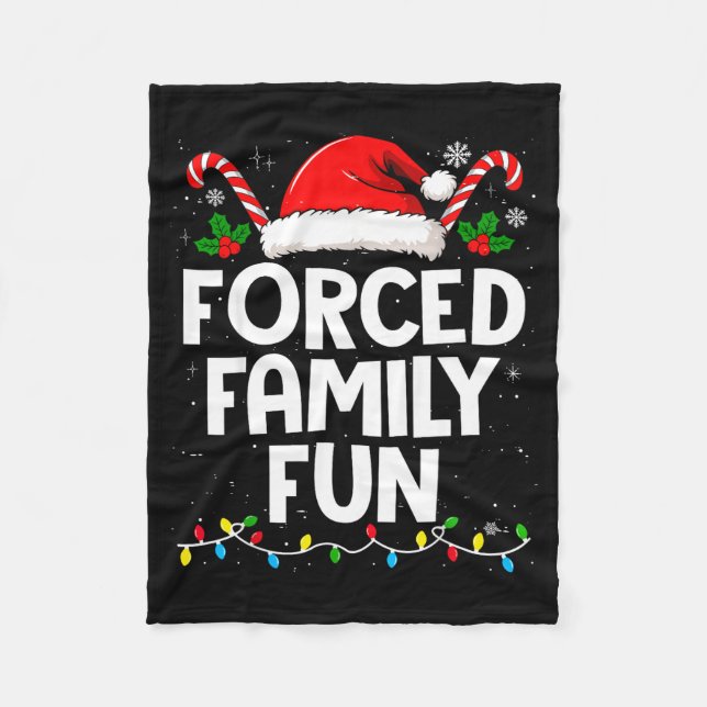 Cobertor De Velo Forced Family Fun Sarcastic Christmas Funny Men Wo (Frente)