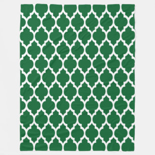 Cobertor De Velo Forest Green, teste padrão branco #4 de Quatrefoi