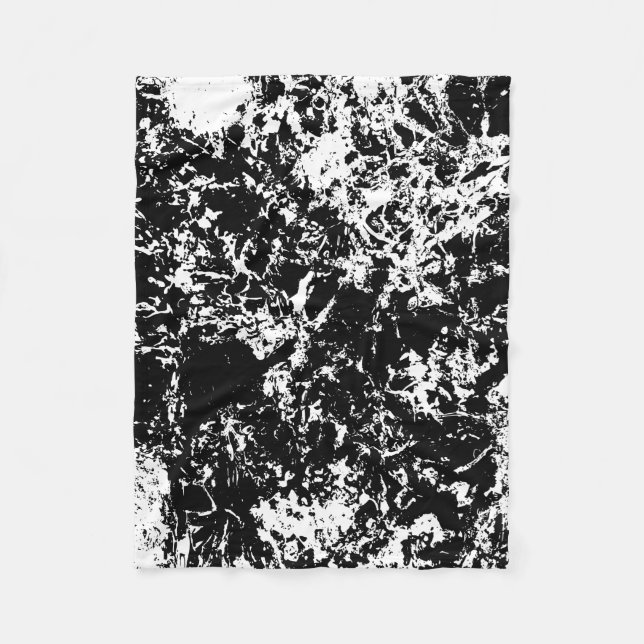 Cobertor De Velo Formação de gelo Abstrato a preto e branco (Frente)