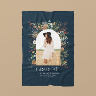 Cobertor De Velo Formando arch 1 marinho azul botânico moderno