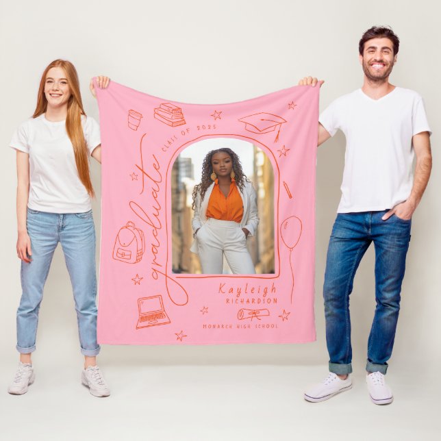 Cobertor De Velo Formando de Foto Laranja Rosa (In Situ)