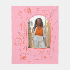 Cobertor De Velo Formando de Foto Laranja Rosa