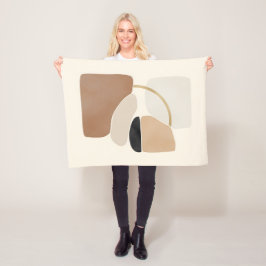 Cobertor De Velo Formas de Abstrato neutro | Mínimo de arte moderna