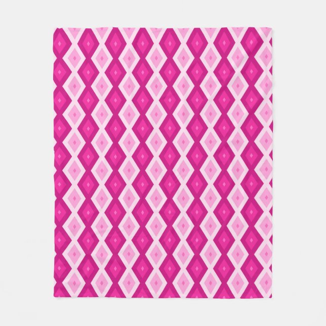 Cobertor De Velo Formas de diamante fuchsia (Frente)