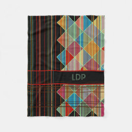 Cobertor De Velo Formas de triângulo com riscas com iniciais a pret