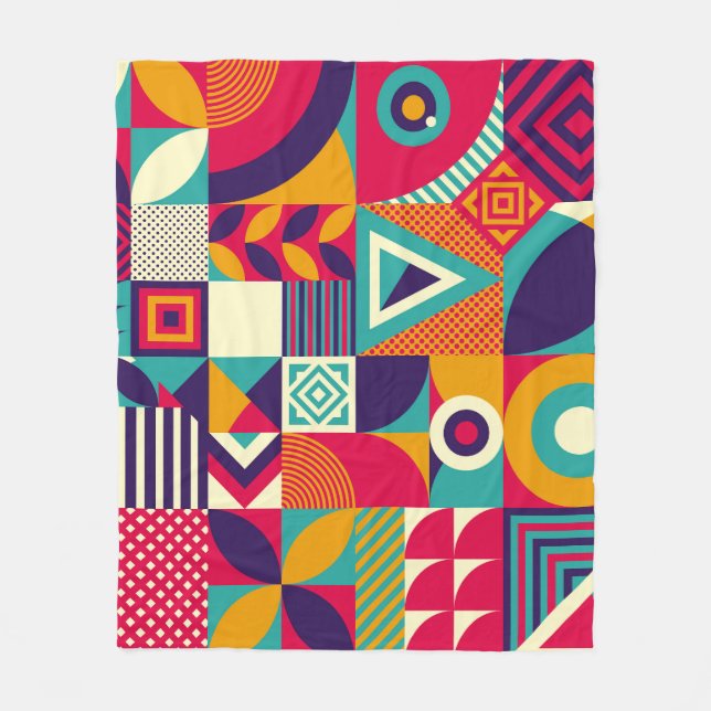 Cobertor De Velo formas geométricas de pop abstrato, padrão sem sol (Frente)