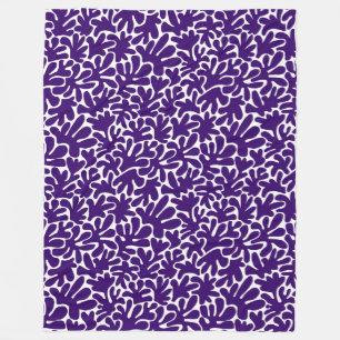 Cobertor De Velo Formas Orgânicas Abstrato 240822 - Roxo Profundo