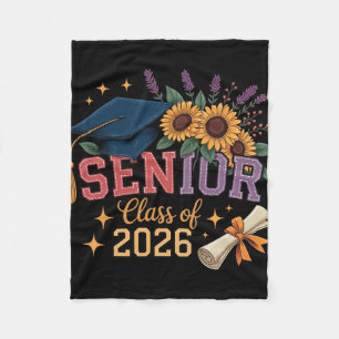 Cobertor De Velo Formatura Seniors 2026 Meninas Boho Suflowers Cap 