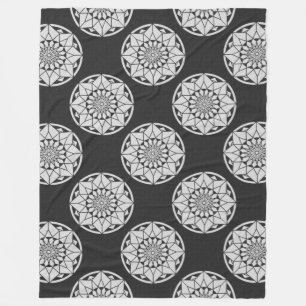 Cobertor De Velo Formigueiro de Star Mandala preto e branco