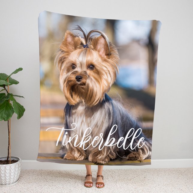 Cobertor De Velo Foto Adorável de Pet Personalizada com Nome (Criador carregado)