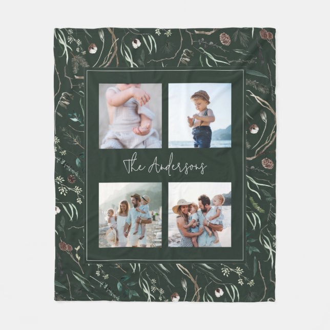 Cobertor De Velo Foto botânica 4 verde-moderna e elegante (Frente)