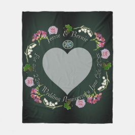 Cobertor De Velo Foto: Cinza de Aniversário de Casamento de Coração