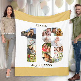 Cobertor De Velo Foto Colagem 18º Aniversário Imagem de Areia Neutr