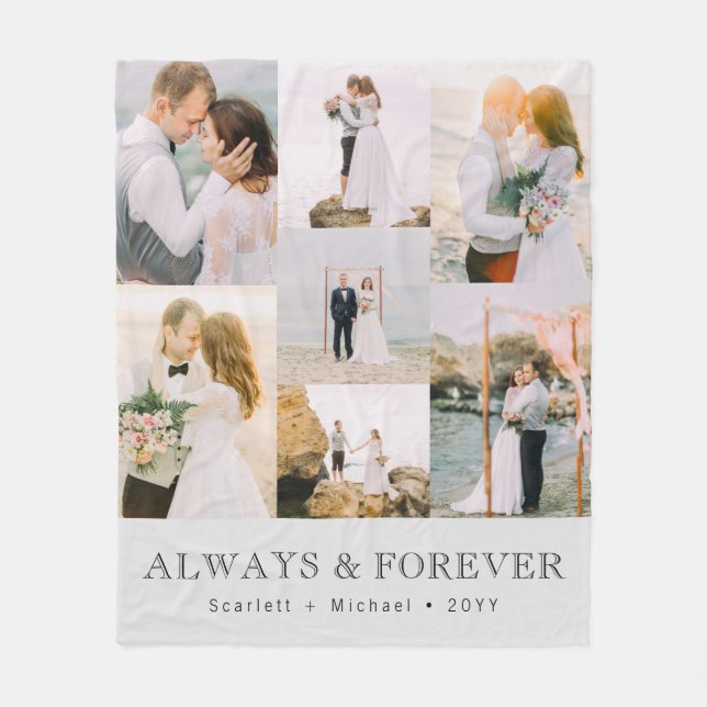 Cobertor De Velo Foto Collage Wedding (Frente)