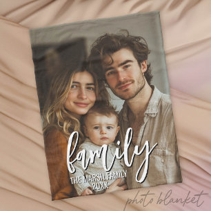 Cobertor De Velo Foto Completa - Texto de Família com Roteiro Perso