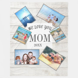 Cobertor De Velo Foto Da Família dia de as mães Espalhada De Madeir