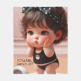 Cobertor De Velo Foto da Garota Anime Chubby, Fita Negra Bonita