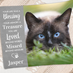 Cobertor De Velo Foto de Cat Poem de Memória Personalizada do Pet M