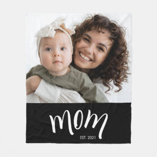 Cobertor De Velo Foto de Mãe e Bebê Ano de Fundação Personalizado 