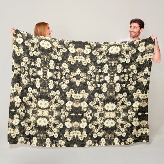 Cobertor De Velo Foto de margarida branca e preta (In Situ)