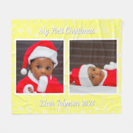 Cobertor De Velo Foto de Natal do Bebê Flocos de Neve Fleece Bla