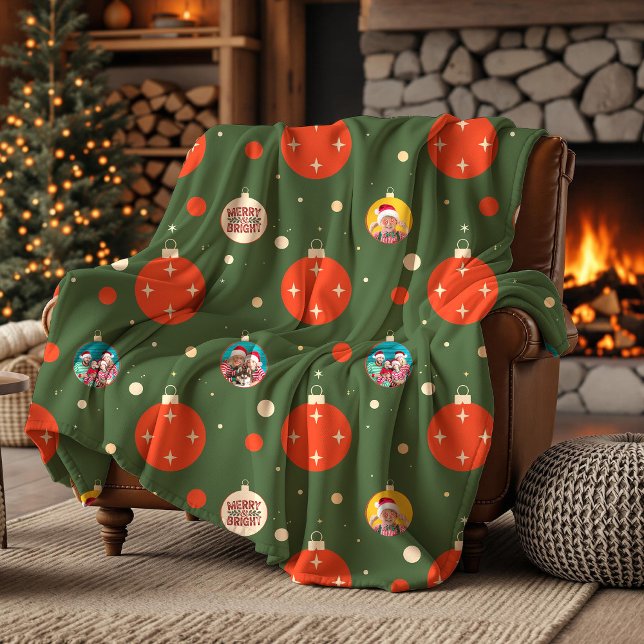 Cobertor De Velo Foto de Natal feliz e brilhante (Merry and Bright Christmas Photo Fleece Blanket)