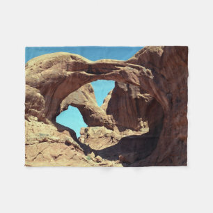 Cobertor De Velo Foto de Paisagem do Deserto de Utah com Arch Duplo