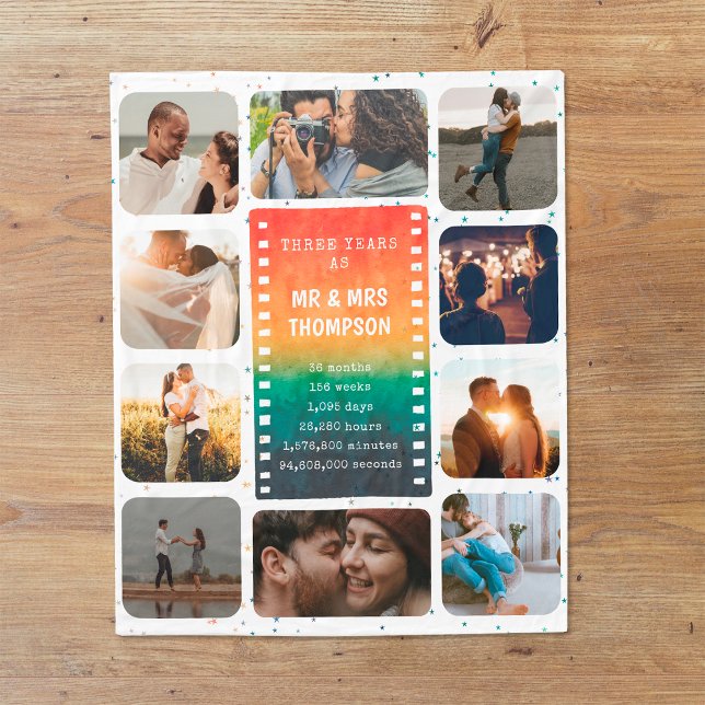 Cobertor De Velo Foto de Retro Sunset Sr. e Sra. 3º Aniversário (Criador carregado)