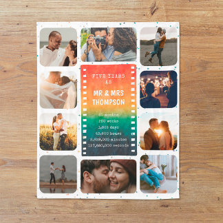 Cobertor De Velo Foto de Retro Sunset Sr. e Sra. 5 Aniversário