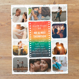 Cobertor De Velo Foto de Retro Sunset Sr. e Sra. 60º Aniversário