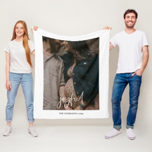 Cobertor De Velo Foto de Script Manuscrito Moderno Joyful