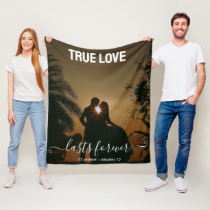 Cobertor De Velo Foto do Casal de Amor Verdadeiro Fleece Blanket