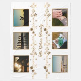 Cobertor De Velo Foto do nome da família Mínima Dourada Snowflake