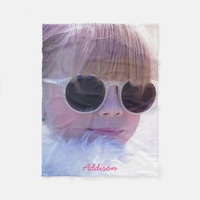 Cobertor De Velo Foto E Nome Fleece Blanket Soft E Cozy Gift (Frente)