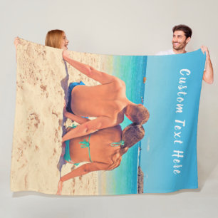 Cobertor De Velo Foto e texto personalizados - seu próprio Design