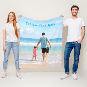 Cobertor De Velo Foto e texto personalizados - seu próprio Design -
