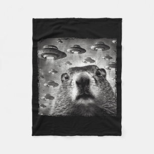 Cobertor De Velo Foto engraçada de marmota com alienígenas Ufos Mar
