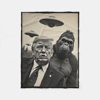 Cobertor De Velo Foto engraçada de Trump com Pé Grande e UFOs de al