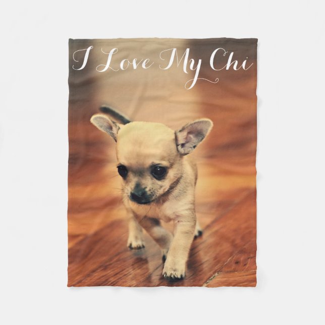 Cobertor De Velo Foto: Fleece Blankets I Love My Chi (Frente)