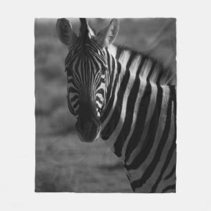 COBERTOR DE VELO FOTO GRAYSCALE DE ZEBRA