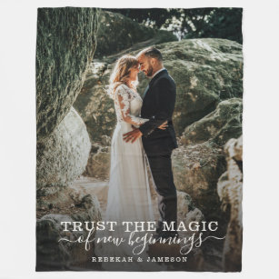 Cobertor De Velo Foto mágica do Casal de Amor do Casamento Chic Mod
