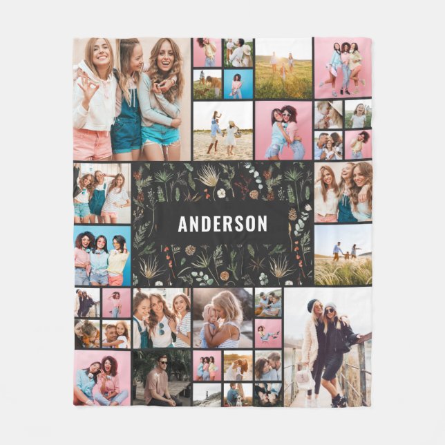 Cobertor De Velo Foto mínima botânica negra pampas 34 (Frente)