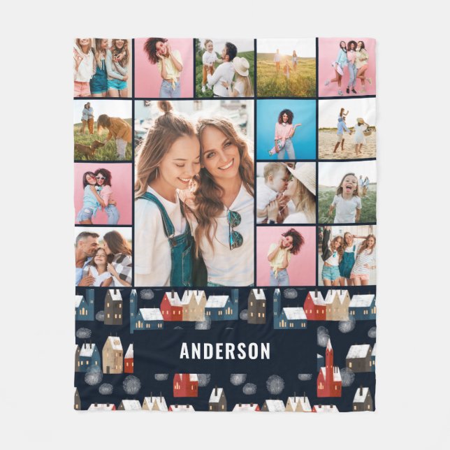 Cobertor De Velo Foto mínima de pampas 15 azul-vermelho botânico (Frente)