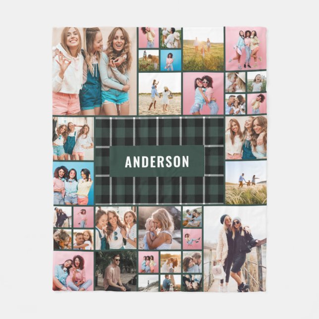 Cobertor De Velo Foto mínima mínima de xadrez preta verde pampas 34 (Frente)