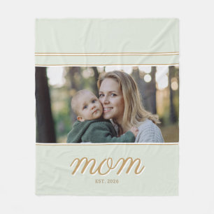 Cobertor De Velo Foto Minimalista de Mãe Estabelecida em Dourado e