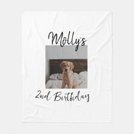 Cobertor De Velo Foto moderna de aniversário de um gato de cão