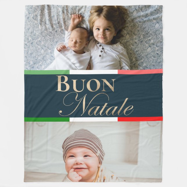 Cobertor De Velo Foto personalizada Buon Natale Natal - Natal itali (Frente)