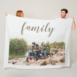 Cobertor De Velo Foto Personalizada da Família Na moda White