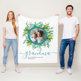 Cobertor De Velo Foto personalizada da Wreath Verde de Natal