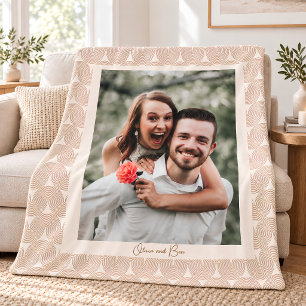 Cobertor De Velo Foto personalizada de arco marrom claro e marfim e